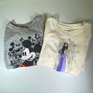 lot of 2 Disney T-Shirts Girls size 8 Mikey Mouse, Disney Wish Asha long sleeve